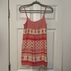 Women’s O’Neill Woven Red & Cream Cutout Sides Lined Mini Tank Dress Medium